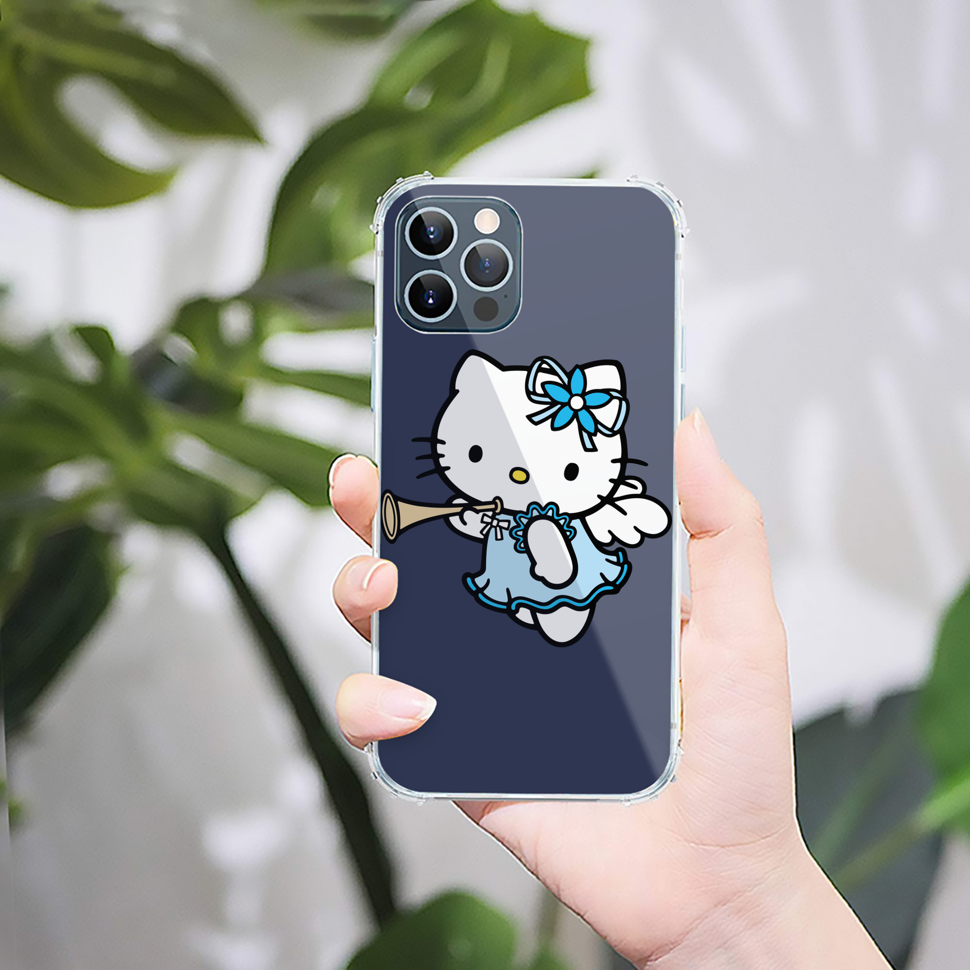 （画像用） Hello Kitty ハローキティ 【iPhone 12シリーズ対応】透明スマホケース（クリアソフトケース）